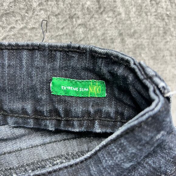 Hydraulic Extreme Slim Jeans Size 1/2 Short Black Gray Skinny Stretch Denim - Picture 8 of 16